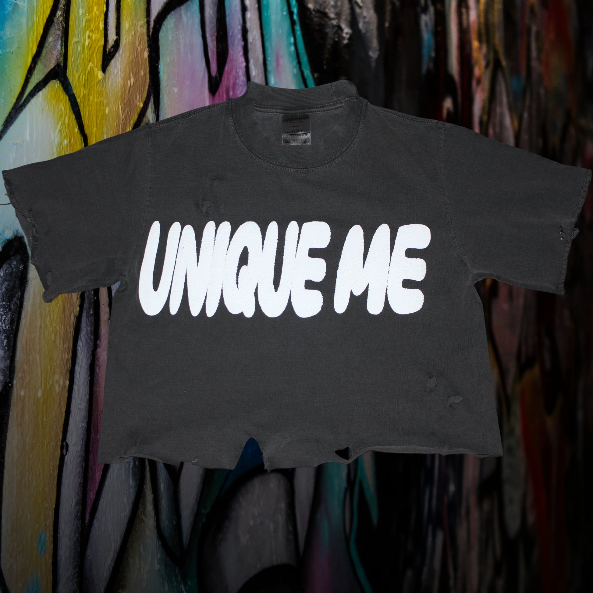 Unisex Distress Crop Tee