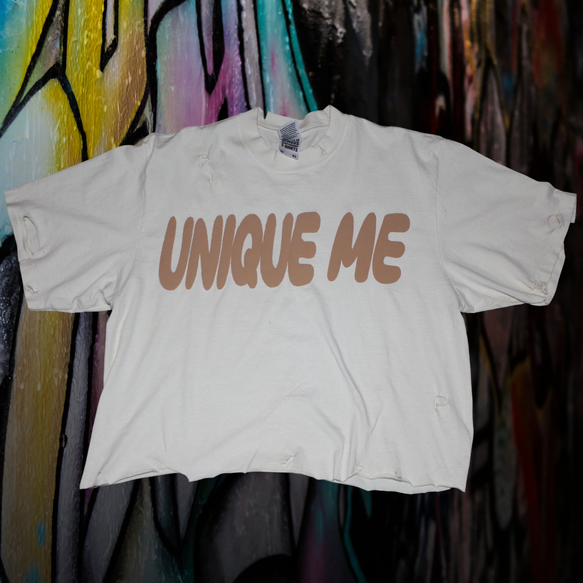 Unisex Distress Crop Tee